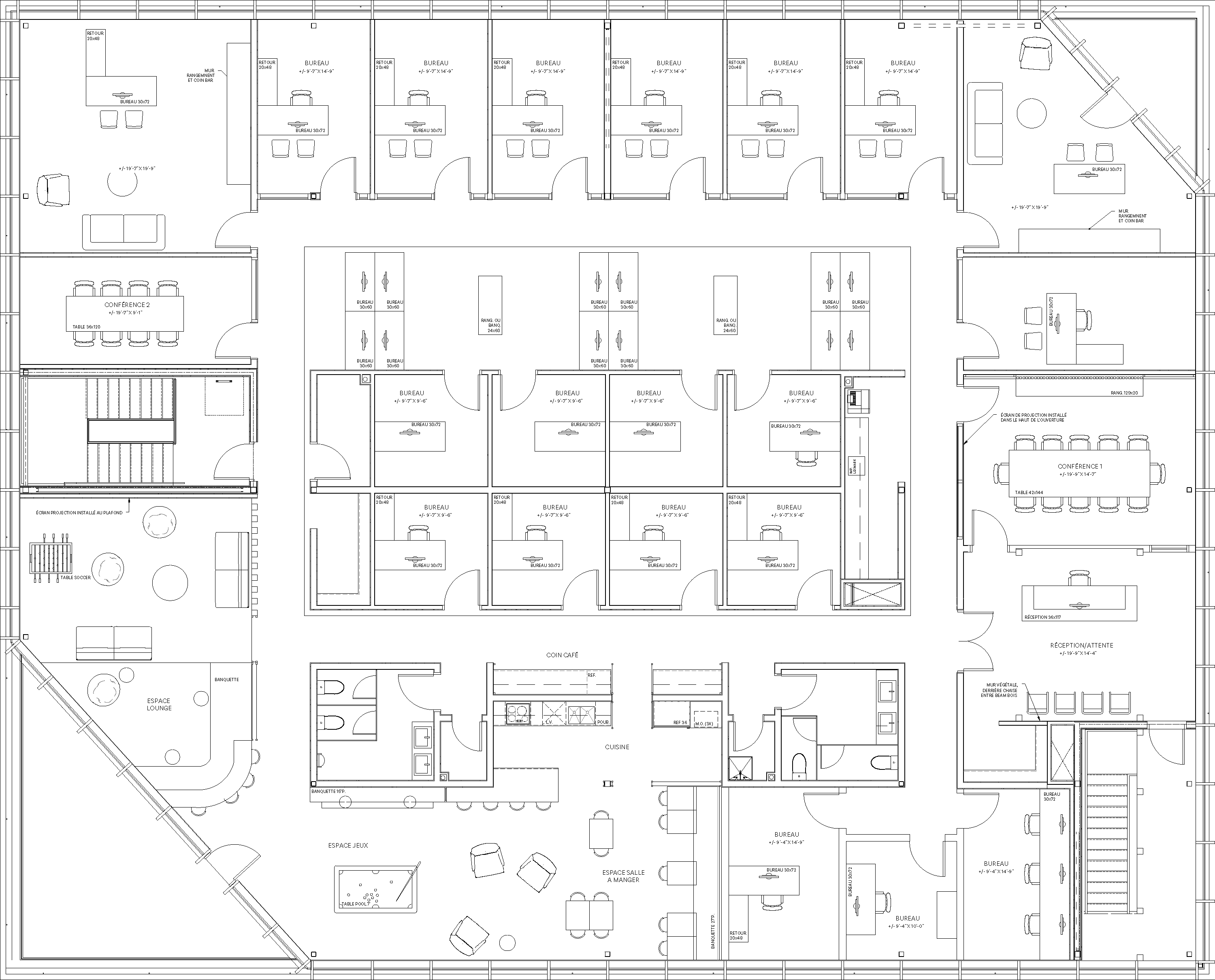 Plans des bureaux à louer à Mirabel (Saint-Canut)